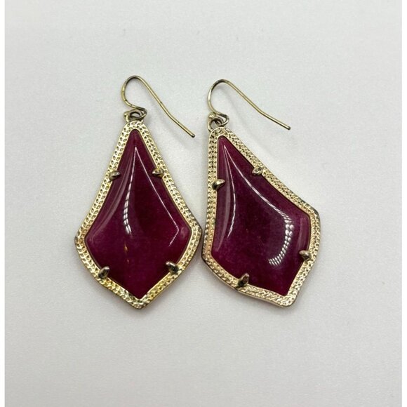 Kendra Scott Burgundy Earrings in Gold - Picture 3 of 9